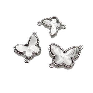 copper Butterfly connector, platinum plated, approx 8-10mm