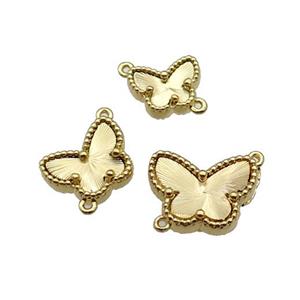 copper Butterfly connector, gold plated, approx 9-12mm