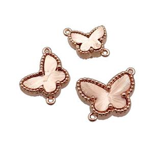 copper Butterfly connector, rose gold, approx 9-12mm