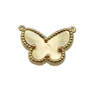 copper Butterfly pendant, gold plated, approx 13-17mm