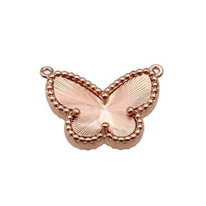 copper Butterfly pendant, rose gold, approx 13-17mm