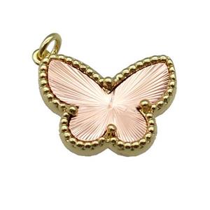 copper Butterfly pendant, rose gold, approx 14-18mm