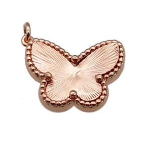 copper Butterfly pendant, rose gold, approx 14-18mm