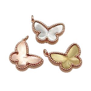 copper Butterfly pendant, rose gold, mixed, approx 14-18mm