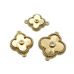 copper Clover connector, gold plated, approx 15mm