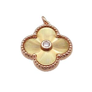 copper Clover pendant, gold plated, approx 17.5mm
