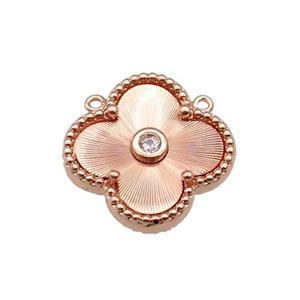 copper Clover pendant, rose gold, approx 17.5mm