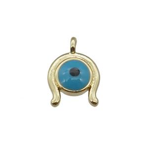 copper luckyeye pendant, gold plated, approx 7mm