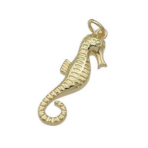 copper seahorse pendant, gold plated, approx 9-25mm