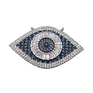 copper Eye pendant pave zircon, platinum plated, approx 25-40mm