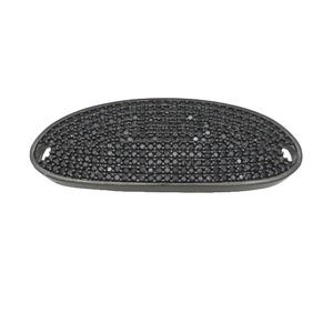 copper oval connector pave zircon, black plated, approx 18-40mm