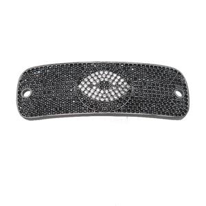 copper rectangle connector pave zircon, black plated, approx 17-50mm