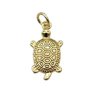 copper Tortoise pendant, gold plated, approx 10-17mm