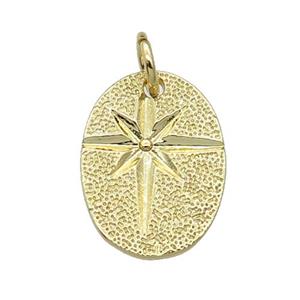 copper NorthStar charm pendant, gold plated, approx 11-15mm