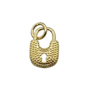 copper Lock pendant, gold plated, approx 8-12mm
