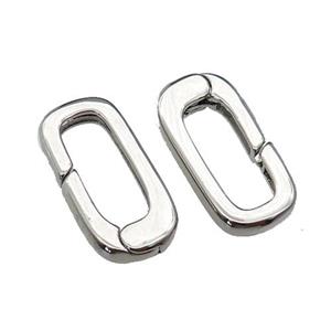 copper Carabiner Clasp, platinum plated, approx 9-18.5mm