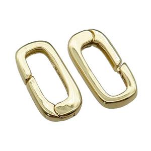 copper Carabiner Clasp, gold plated, approx 9-18.5mm