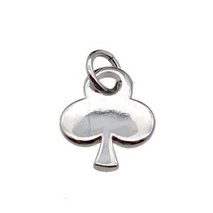 copper clover pendant, platinum plated, approx 12-14mm