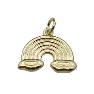 copper rainbow charm pendant, gold plated, approx 11-17mm
