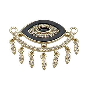 copper Eye pendant pave blackstone zircon, gold plated, approx 25-30mm