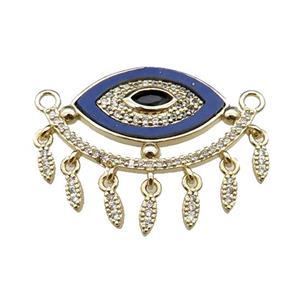 copper Eye pendant pave lapis zircon, gold plated, approx 25-30mm