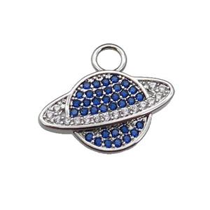 copper earth pendant pave zircon, platinum plated, approx 11-18mm