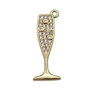 copper cup pendant pave zircon, gold plated, approx 6-23mm