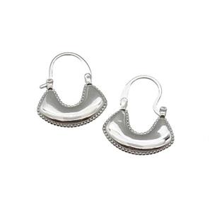 copper Hook Earring bag platinum plated, approx 18-24mm