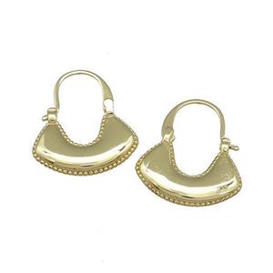 copper Hook Earring bag gold plated, approx 18-24mm