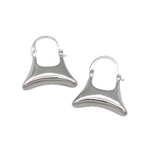 copper Hook Earring bag platinum plated, approx 20-26mm