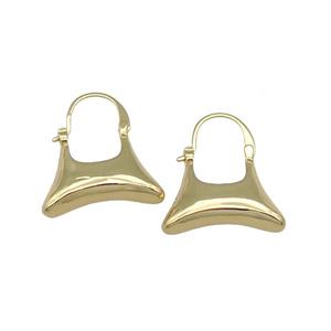 copper Hook Earring bag gold plated, approx 20-26mm