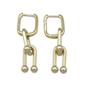 copper Latchback Earring gold plated, approx 8-15mm, 12x16mm