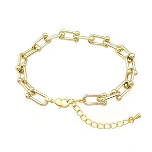 copper Bracelet Chain gold plated, approx 8-15mm, 18-23cm length