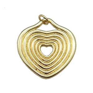 copper heart pendant gold plated, approx 23-25mm