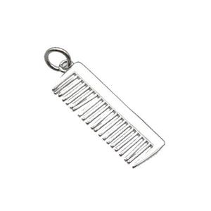 Copper Comb Charm Pendant Platinum Plated, approx 7.5-22mm