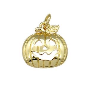 Copper Pumpkin Charm Pendant Hallowmas Gold Plated, approx 14mm
