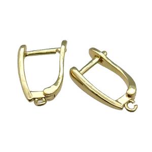 Copper Latchback Earring Accessories with Loop Gold Plated, approx 9-16mm