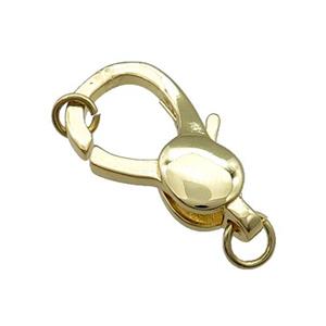 Copper Lobster Clasp Gold Plated, approx 14-23mm