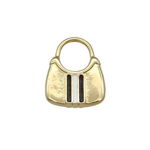 Copper Bag Charm Pendant Enamel Gold Plated, approx 15-20mm