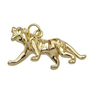 Copper Tiger Charm Pendant Gold Plated, approx 14-27mm