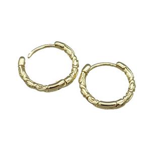 Copper Latchback Earring Gold Plated, approx 16mm dia