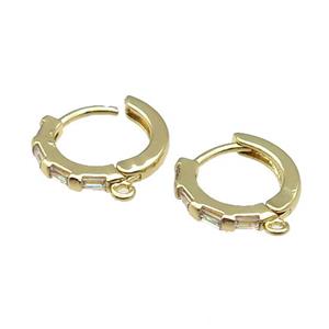 Copper Latchback Earring Accessories With Loop Gold Plated, approx 14mm dia