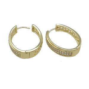 Copper Latchback Earring Pave Zircon Gold Plated, approx 21-26mm