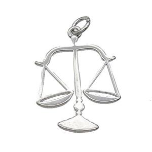 Copper Libra Pendant Charm Platinum Plated, approx 18-22mm