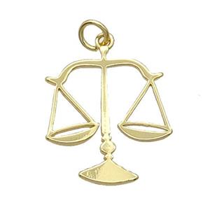Copper Libra Pendant Charm Gold Plated, approx 18-22mm