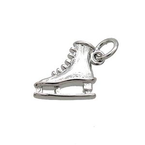 Copper Skate Shoes Pendant Platinum Plated, approx 10mm