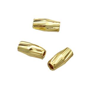 Copper Tube Beads 18K Gold Plated, approx 3x6mm