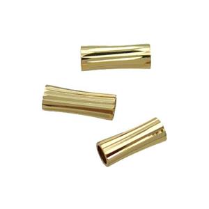 Copper Tube Beads 18K Gold Plated, approx 4x11mm, 3mm hole
