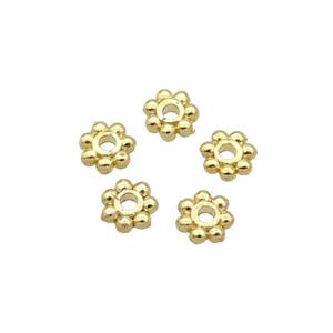 Alloy Daisy Spacer Beads 18K Gold Plated, approx 4.5mm