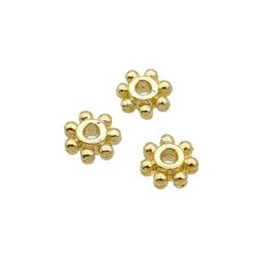 Alloy Daisy Spacer Beads 18K Gold Plated, approx 5mm